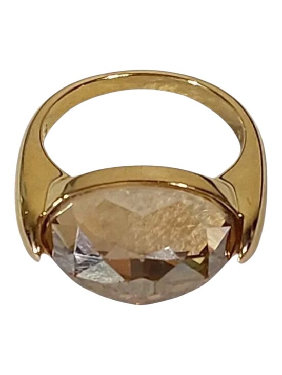 Swarovski Jewelry - Swarovski Vanilla Ring in Golden Shadow Crystal Gold Plated Good Cond - 6 (52)